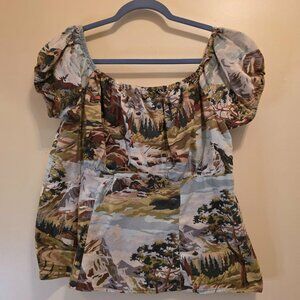 Handmade Peasant Forest Pullover Top